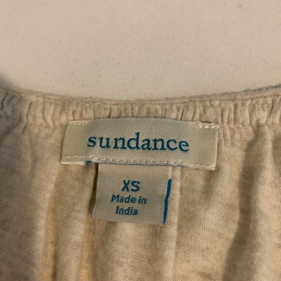 Sundance Tank Top Womens XS Extra Small Beige Cotton Pleated Boho Embroidered - Picture 7 of 10